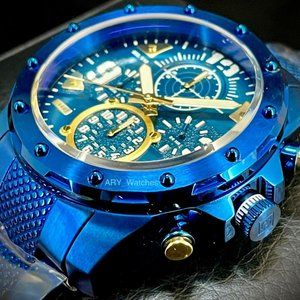 NEW Invicta Coalition Forces 42MM Blue Dial Quartz Blue Bracelet Watch